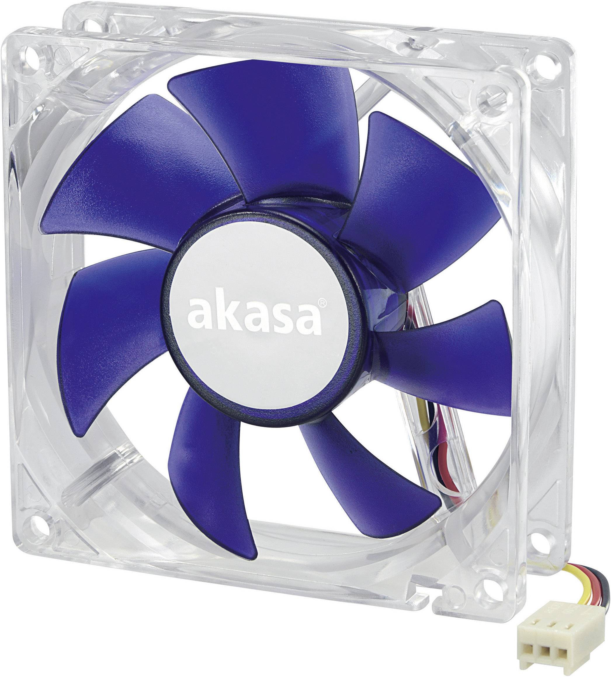 Akasa AK-190BL PC-Gehäuse-Lüfter Blau (transparent) (B x H x T) 80 x 80 x 25 mm