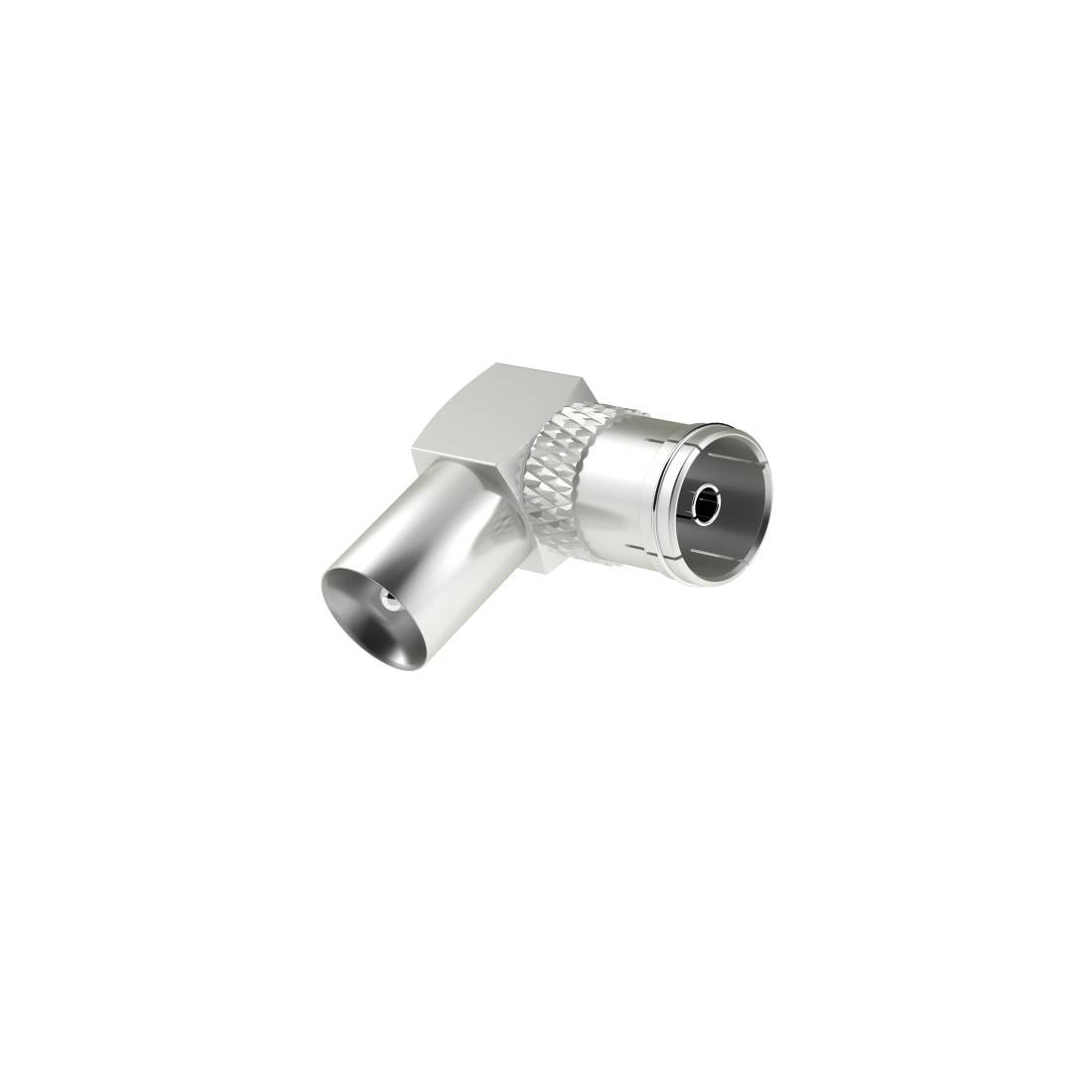 hama 00205202 Antennen-Adapter, Koax-Stecker - Koax-Kupplung, 90°