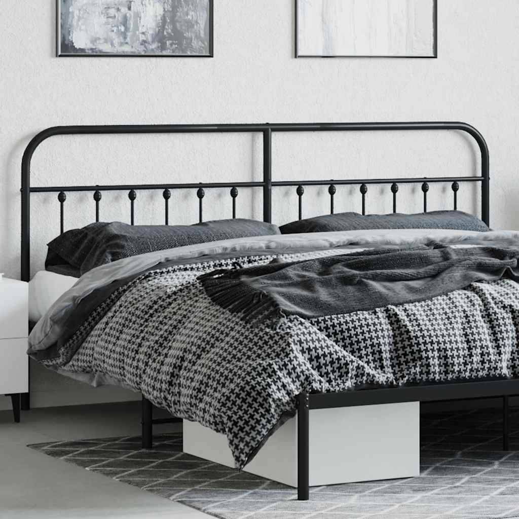 vidaXL Kopfteil Metall Schwarz 200 cm