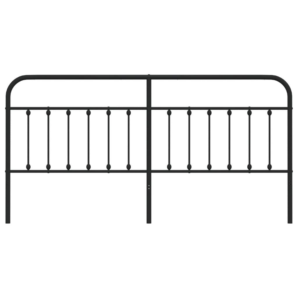 vidaXL Kopfteil Metall Schwarz 200 cm