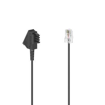 hama 00201111 DSL-Box-Kabel, TAE-F-Stecker - Modular-Stecker 8p2c, 0,5 m, Schwarz
