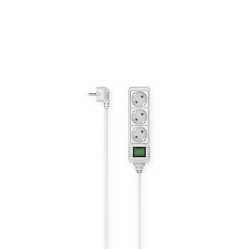 hama 00223002 Steckdosenleiste, 3-fach, Schalter, 3 m, Weiß