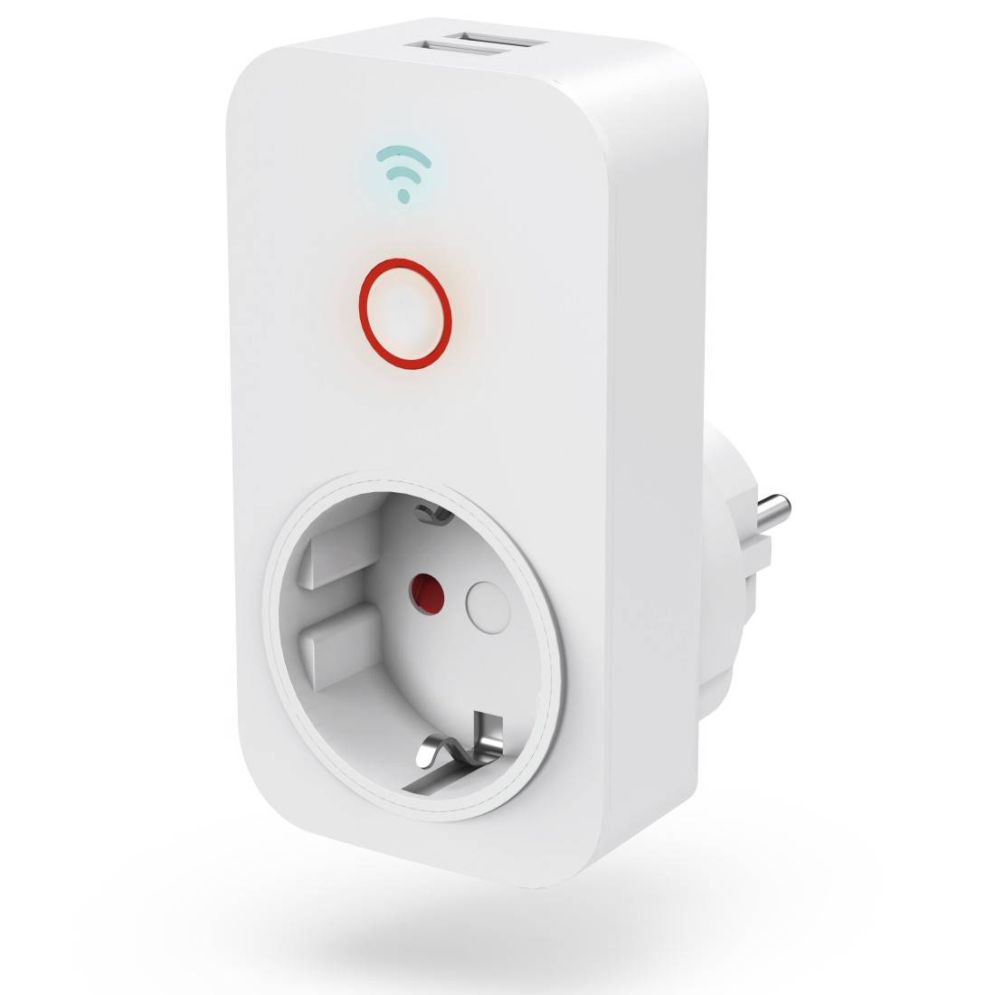 hama 00176612 Smarte Steckdose, 2x USB-A, WLAN , per Sprache/App steuern, 2300W, 10A