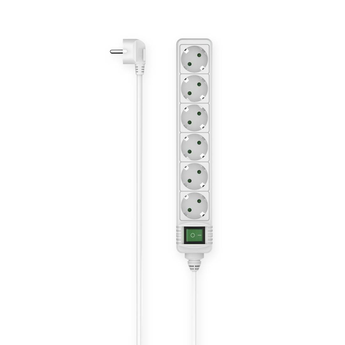 hama 00223008 Steckdosenleiste, 6-fach, Schalter, 3 m, Weiß