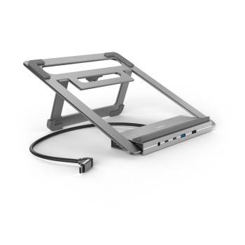 hama 00200139 USB-C-Docking-Station "Connect2Office Stand", Notebook-Stand, 12 Ports