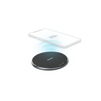 hama 00201683 Wireless Charger "QI-FC10", 10 W, kabelloses Smartphone-Ladepad, Schwarz