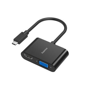 hama 00200313 Video-Adapter, 2in1, USB-C-Stecker - VGA & HDMI™-Buchse, Ultra-HD 4K