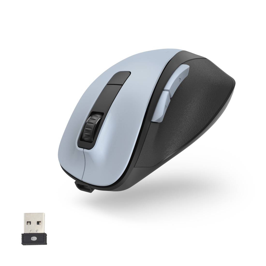 hama 00173034 Optische 6-Tasten-Funkmaus "MW-500 Recharge", Akku, ergonomisch, Polarblau