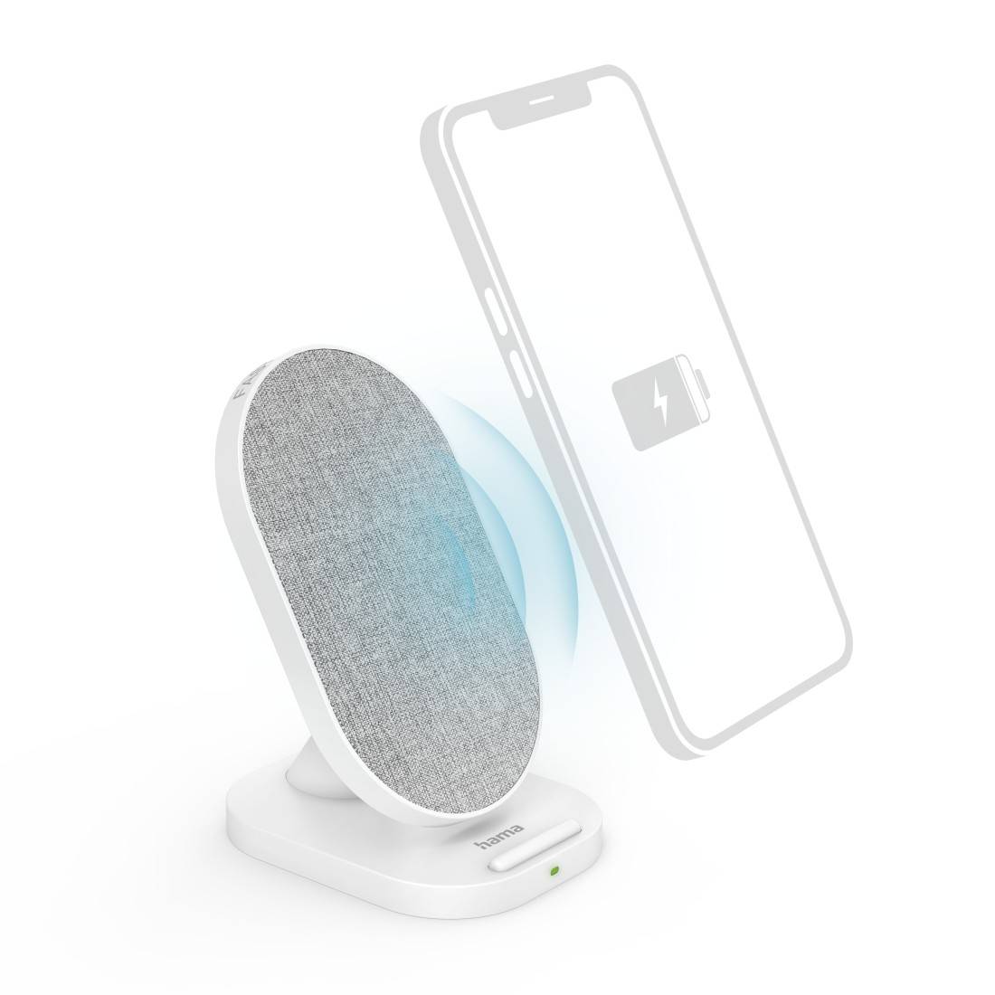 hama 00201686 Wireless Charger "QI-FC10S-Fab", 10 W, kabellose Smartphone-Ladestation, WS