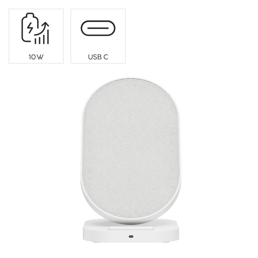 hama 00201686 Wireless Charger "QI-FC10S-Fab", 10 W, kabellose Smartphone-Ladestation, WS