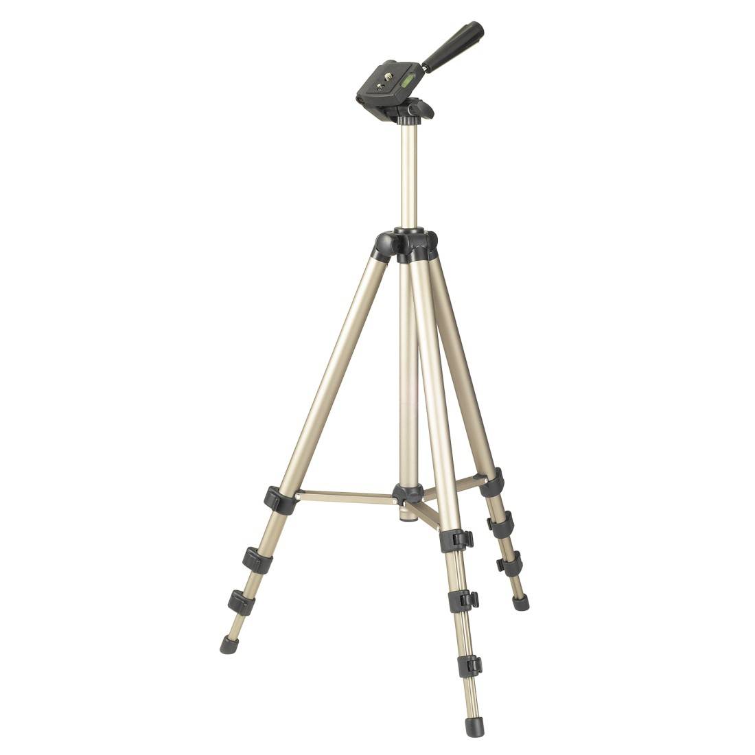 Hama Star 700 Dreibeinstativ 1/4 Zoll Arbeitshöhe=42 - 125cm Champagner inkl. Tasche, Wasserwaage