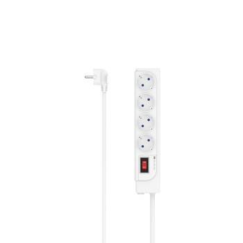 hama 00223165 Steckdosenleiste, 4-fach, Überspannungsschutz, Schalter, Weiß
