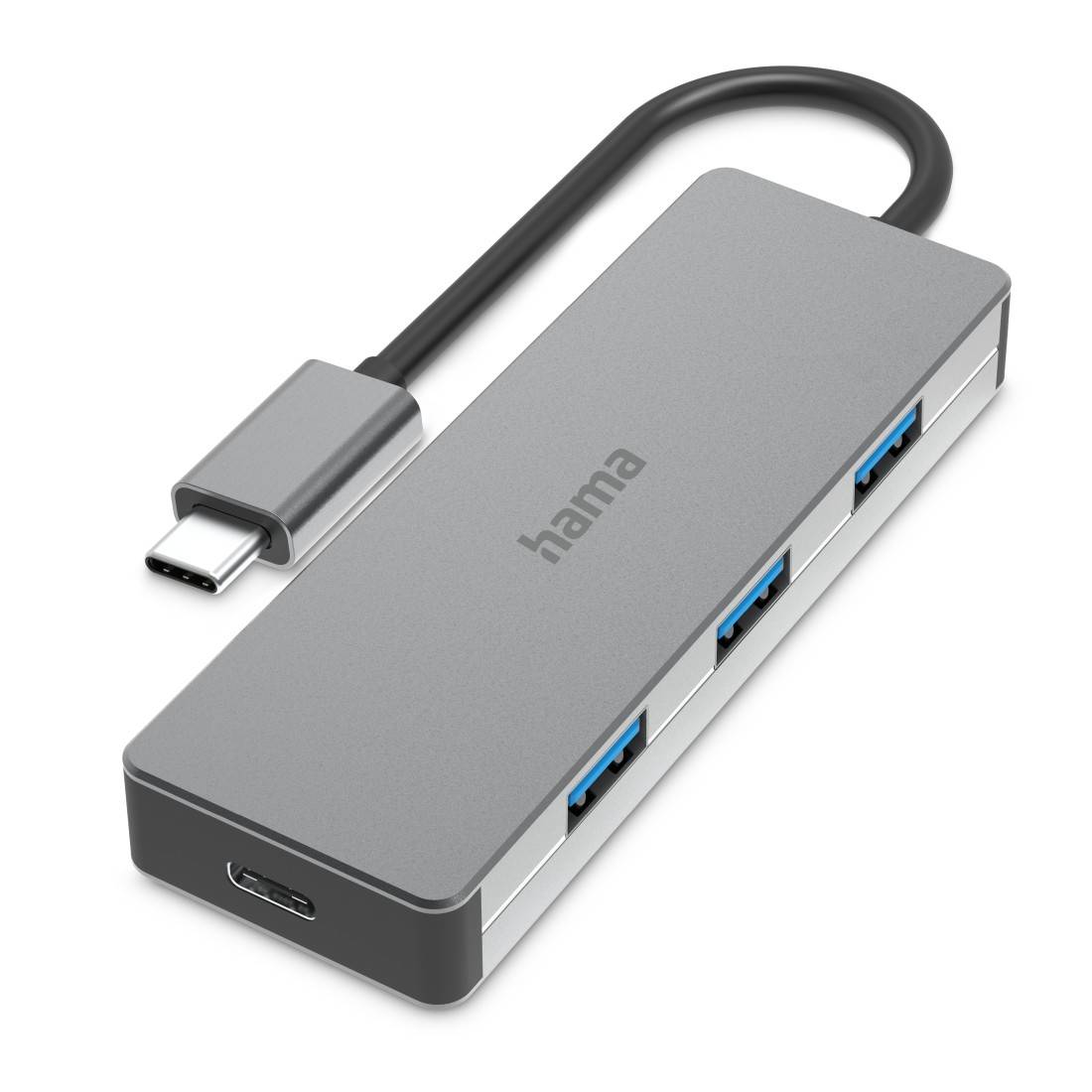 Hama 00200105 USB-Hub 3+1 Port USB-A, USB-C® USB 3.1 Gen1 5 GBit/s mit USB-C® Stecker Anthrazit 00200105
