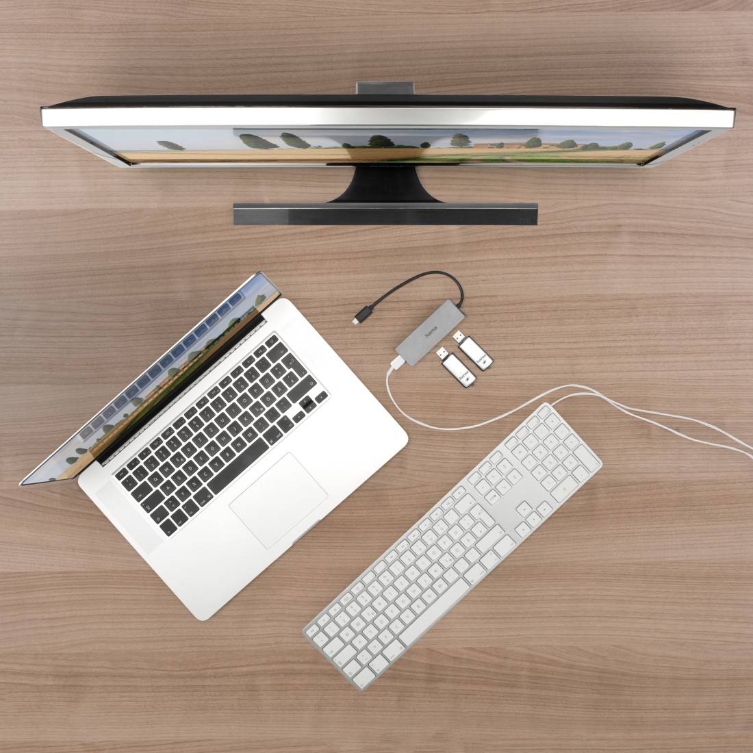Hama 00200105 USB-Hub 3+1 Port USB-A, USB-C® USB 3.1 Gen1 5 GBit/s mit USB-C® Stecker Anthrazit 00200105