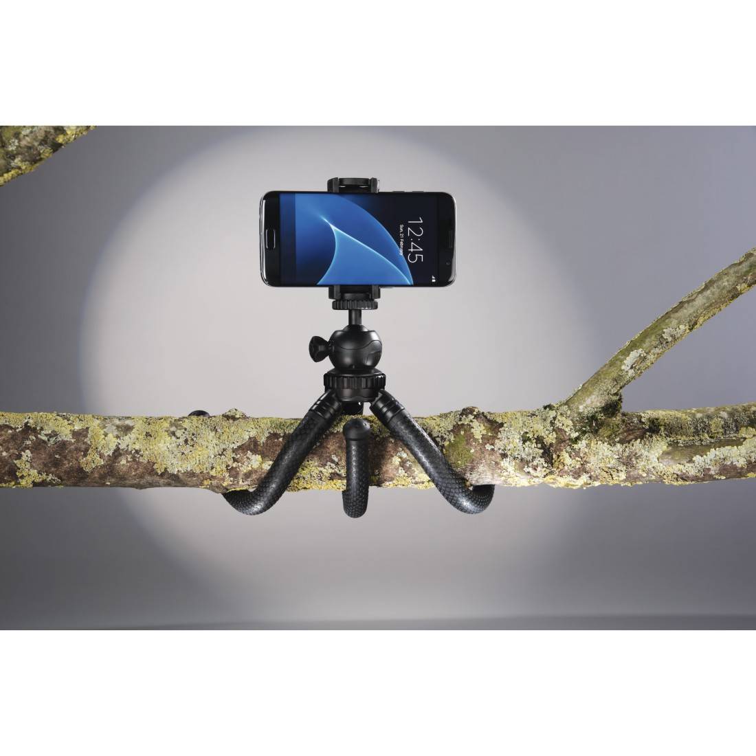 Hama FlexPro Dreibeinstativ 1/4 Zoll Arbeitshöhe=16 - 27cm Schwarz Für Smartphones und GoPro, Kugelkopf