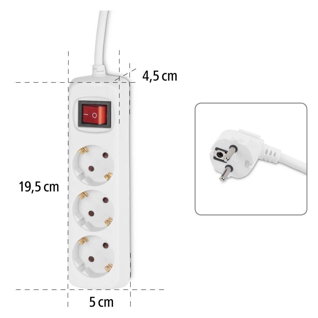 Hama Distribution Panel 3-Way 45° with Switch