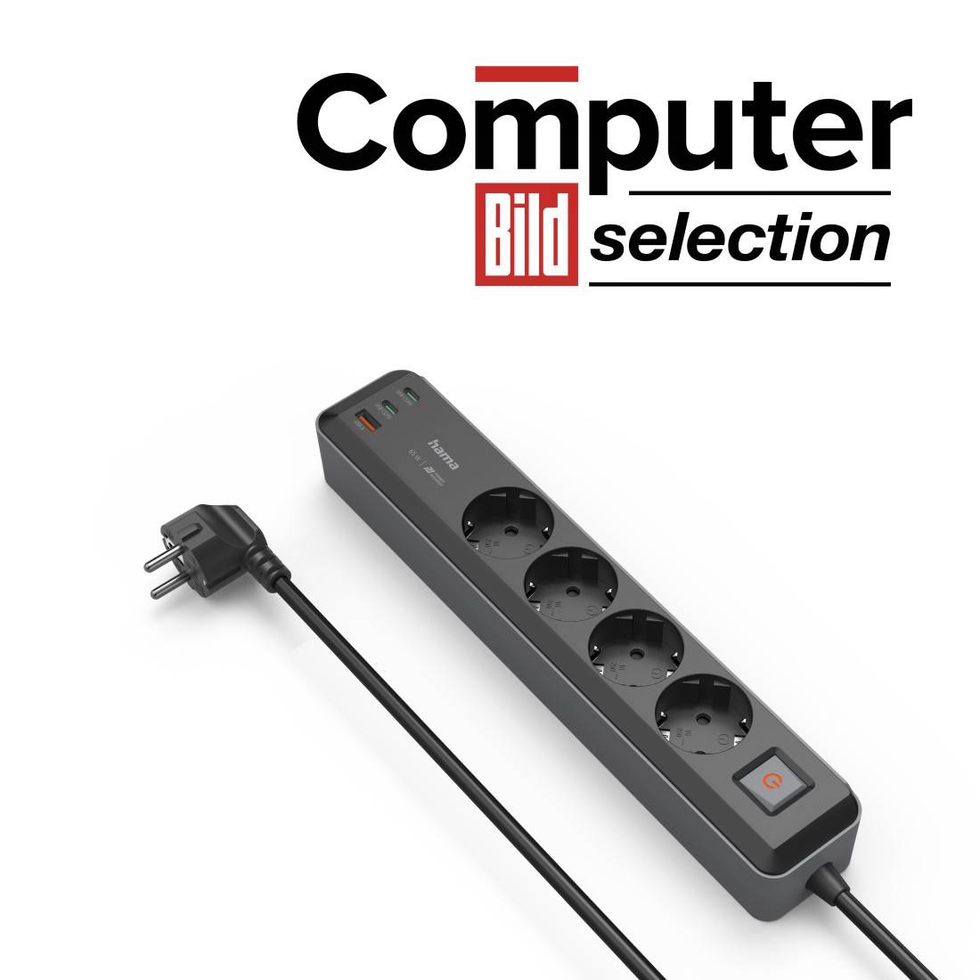 Hama 00223189 Steckdosenleiste mit Schalter Grau-Schwarz Schutzkontakt 1 St.