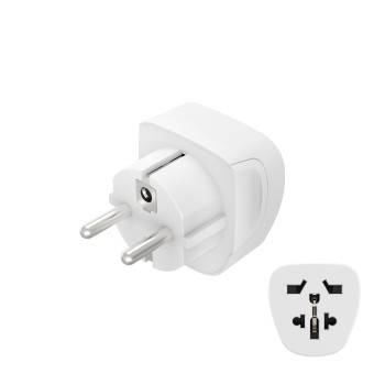 hama 00223456 Reiseadapter Typ E und F, 3-polig, universal, Welt nach Europa, Weiß