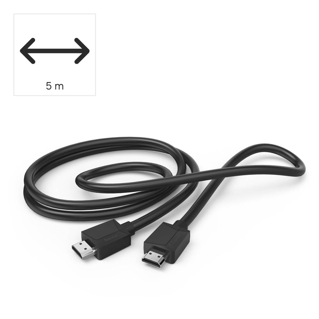 hama 00205007 High Speed HDMI™-Kabel, 4K, Stecker - Stecker, Ethernet, 5,0 m