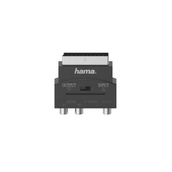 hama 00205268 Video-Adapter, S-VHS-Kupplung/3 Cinch-Kupplungen - Scart-Stecker, 4-polig