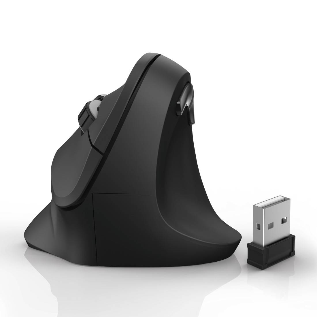 hama 00182699 Vertikale, ergonomische Funkmaus "EMW-500", 6 Tasten, Schwarz