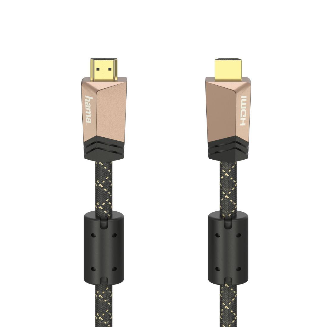 hama 00205025 Premium HDMI™-Kabel mit Ethernet, Stecker - Stecker, Ferrit, Metall, 1,5 m