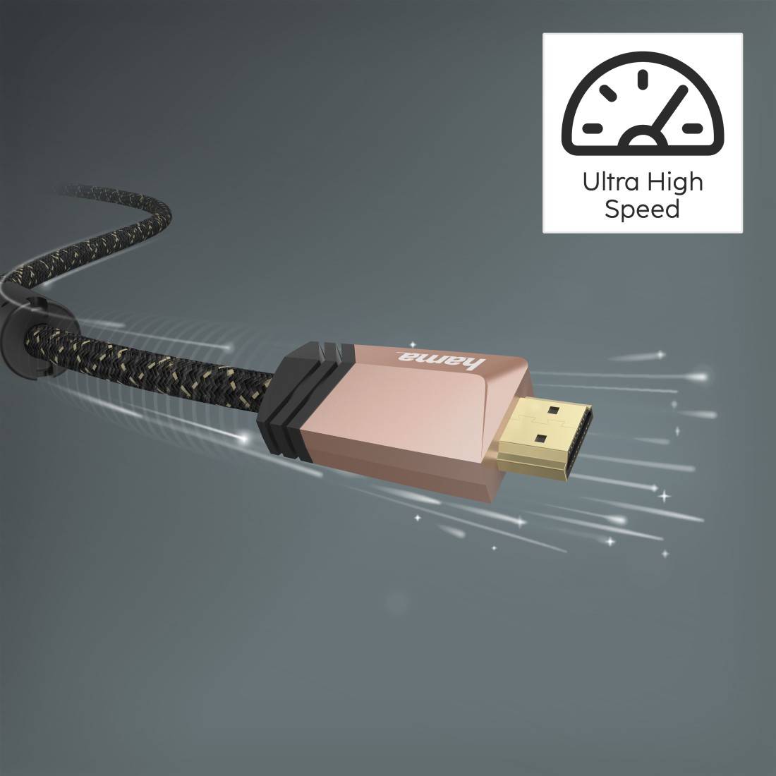 hama 00205025 Premium HDMI™-Kabel mit Ethernet, Stecker - Stecker, Ferrit, Metall, 1,5 m