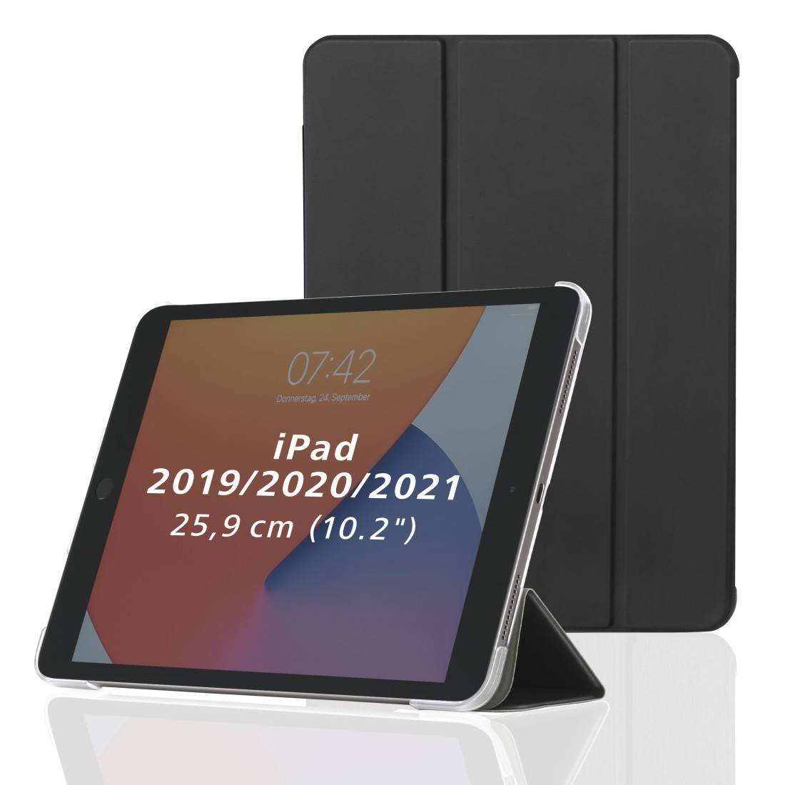 hama 00216401 Tablet-Case "Fold Clear" für Apple iPad 10.2" (2019/2020/2021), Schwarz