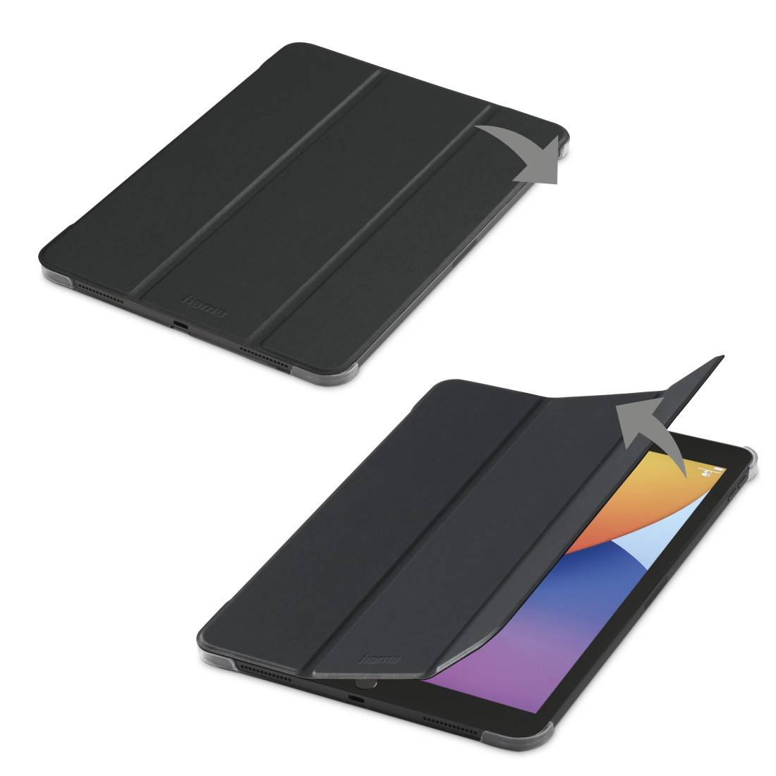 hama 00216401 Tablet-Case "Fold Clear" für Apple iPad 10.2" (2019/2020/2021), Schwarz