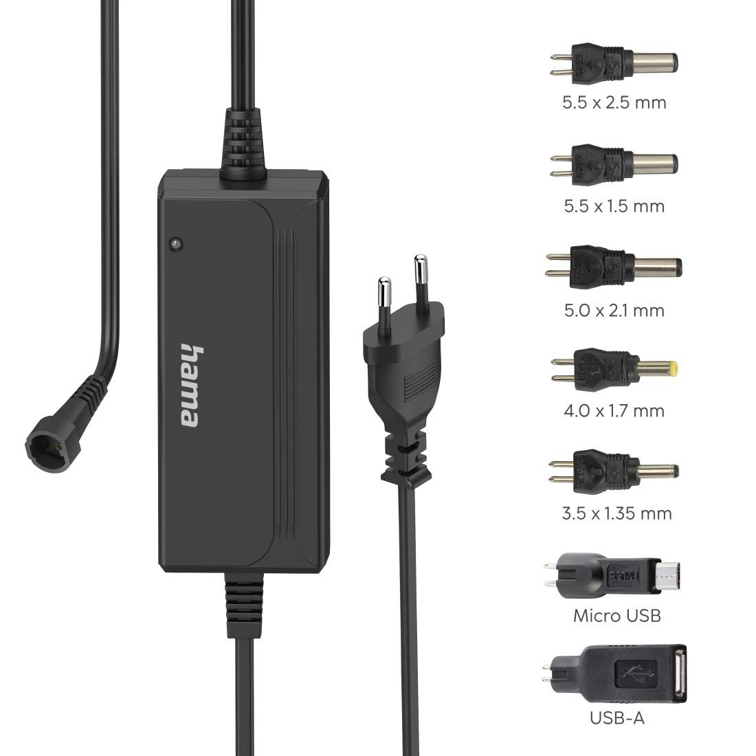 hama 00223618 Schaltnetzteil universal, einstellbar, 3000mA, 36W, max. 15V, 7 Adapter