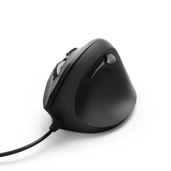 hama 00182698 Vertikale, ergonomische Maus "EMC-500", kabelgebunden, 6 Tasten, Schwarz