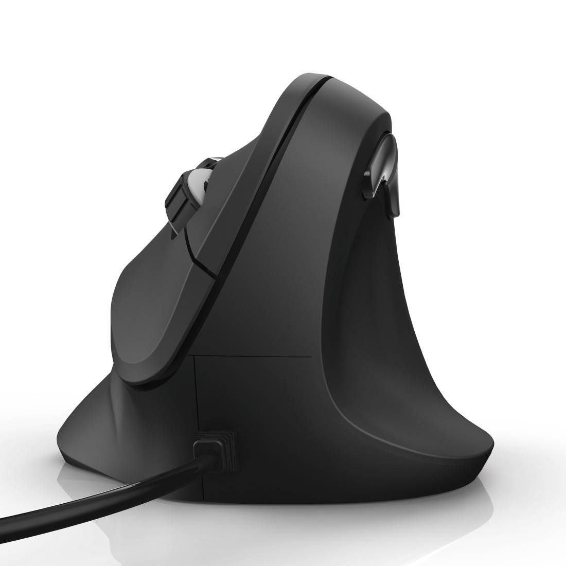 hama 00182698 Vertikale, ergonomische Maus "EMC-500", kabelgebunden, 6 Tasten, Schwarz