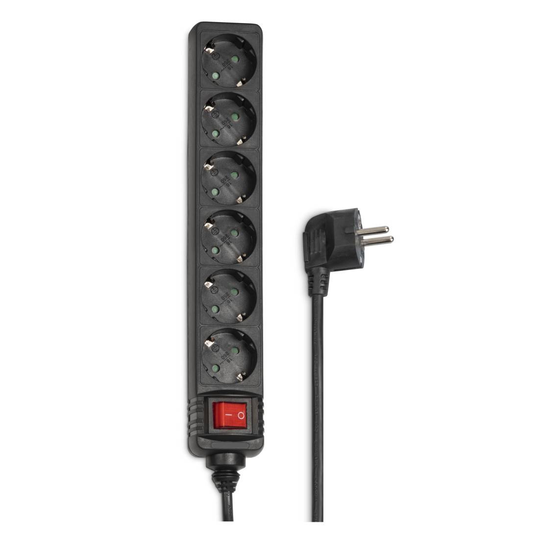 hama 00047760 Steckdosenleiste 6-fach, mit Schalter, 1,4 m, Schwarz