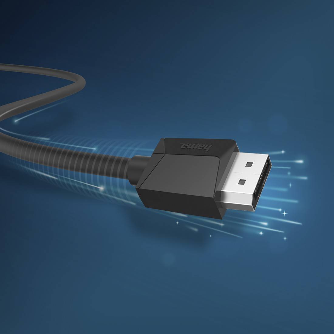 hama 00200696 DisplayPort-Kabel, DP 1.2, Ultra-HD 4K, 1,50 m