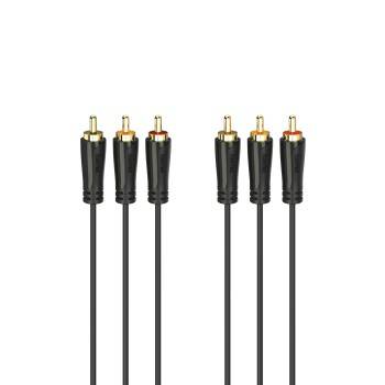 hama 00205150 Audio-/Video-Kabel, 3 Cinch-Stecker - 3 Cinch-Stecker, vergoldet, 1,5 m