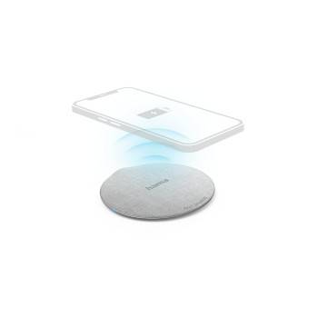 hama 00201679 Wireless Charger "QI-FC10 Metal", 10 W, kabelloses Smartphone-Ladepad, Weiß