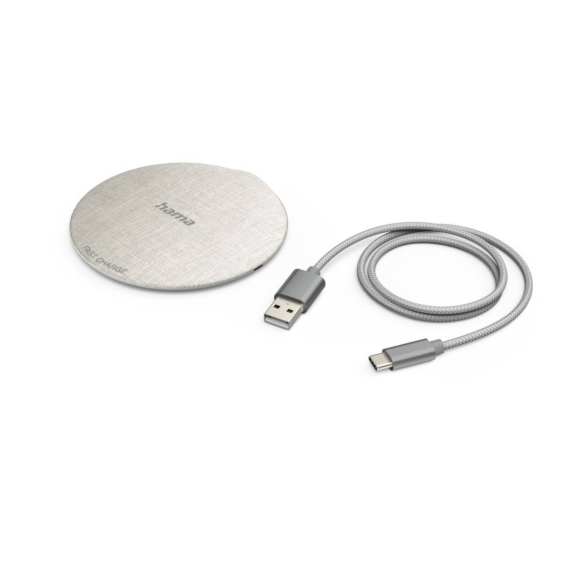 hama 00201679 Wireless Charger "QI-FC10 Metal", 10 W, kabelloses Smartphone-Ladepad, Weiß