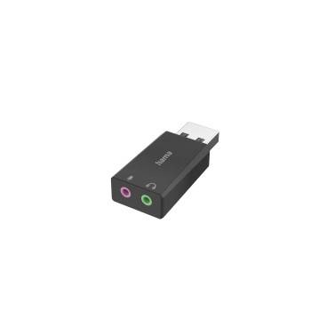 hama 00200323 USB-Soundkarte, USB-Stecker - 2x 3,5-mm-Klinke-Buchse, Stereo