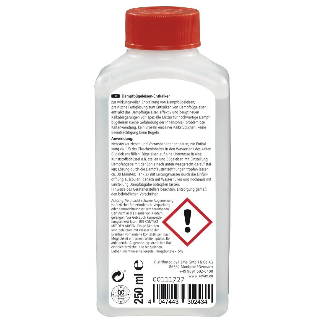 hama 00111727 Dampfbügeleisen-Entkalker, 250 ml
