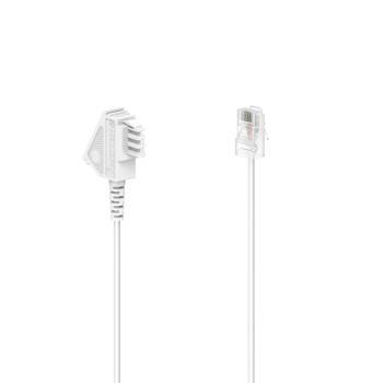 hama 00201119 DSL-Box-Kabel, TAE-F-Stecker - Modular-Stecker 8p2c, 6 m, Weiß