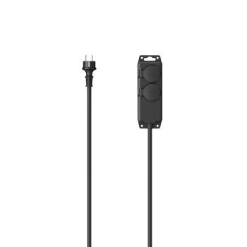 hama 00223061 Steckdosenleiste, 2-fach, für außen IP44, Wandmontage, 2 m, Schwarz