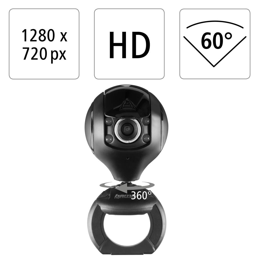 hama 00053950 HD-Webcam "Spy Protect"
