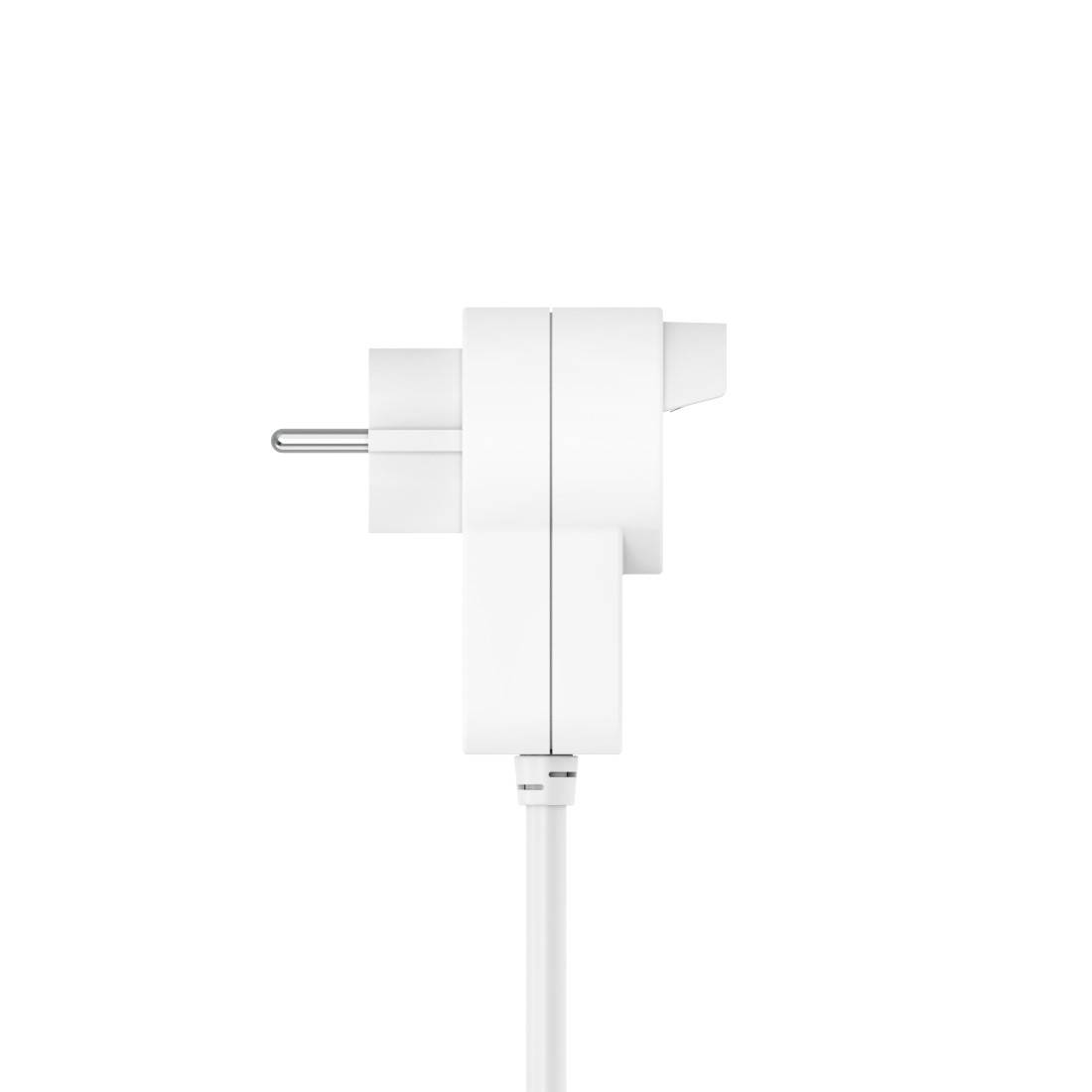 hama 00223081 Steckdosenleiste, 3-fach, Schalter, Zusatzsteckdose am Stecker, 1,4 m, Weiß