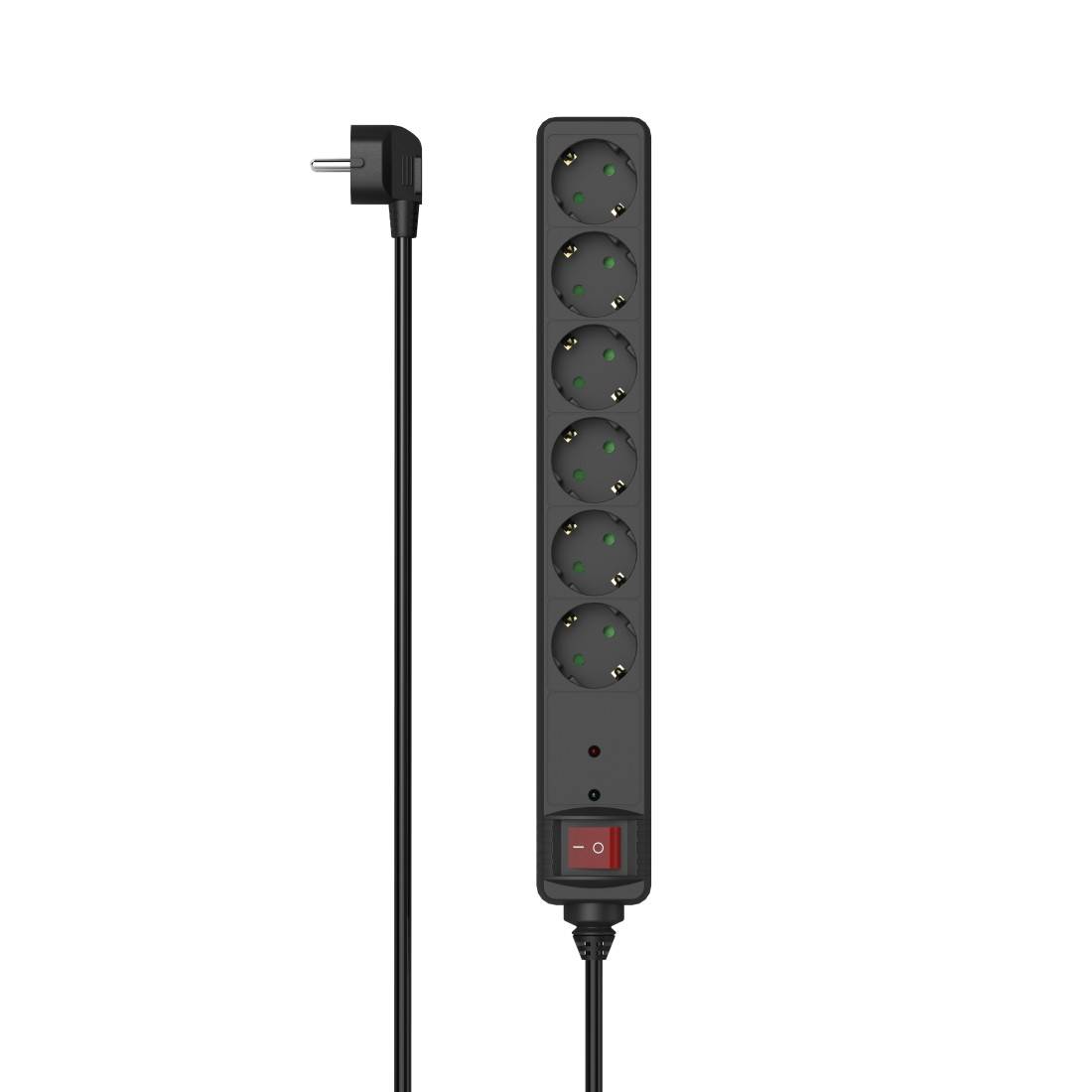 hama 00223153 Steckdosenleiste, 6-fach, Überspannungsschutz, Schalter, 1,4 m, Schwarz