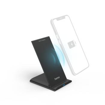 hama 00201684 Wireless Charger "QI-FC10S", 10 W, kabelloses Smartphone-Ladepad, Schwarz