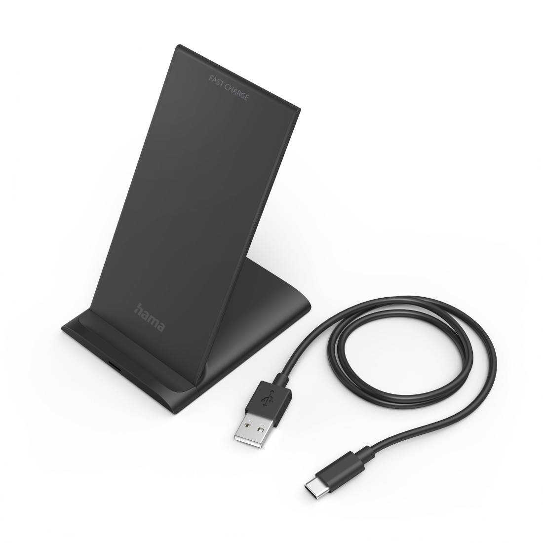 hama 00201684 Wireless Charger "QI-FC10S", 10 W, kabelloses Smartphone-Ladepad, Schwarz