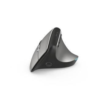 hama 00182691 Ergonomische Vertikalmaus "EMW-700", wiederaufladbar, Multi Device, Anthra.