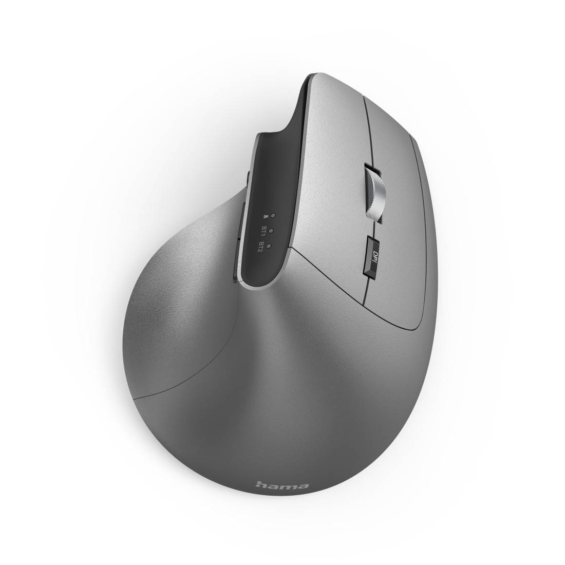 hama 00182691 Ergonomische Vertikalmaus "EMW-700", wiederaufladbar, Multi Device, Anthra.