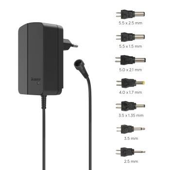 hama 00223616 Schaltnetzteil universal, einstellbar, 1500mA, 24W, max. 24V, 7 Adapter