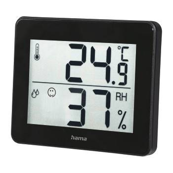 hama 00186361 Thermo-/Hygrometer "TH-130", Schwarz